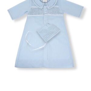 Lullaby Set - Heirloom Blue Royal Daygown & Bonnet Set